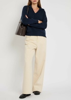 Weekend Max Mara Saloon Knitted Cotton Jumper Navy