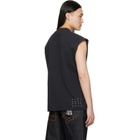 Ksubi Black Touchdown Ekcess Cut Off Tank Top