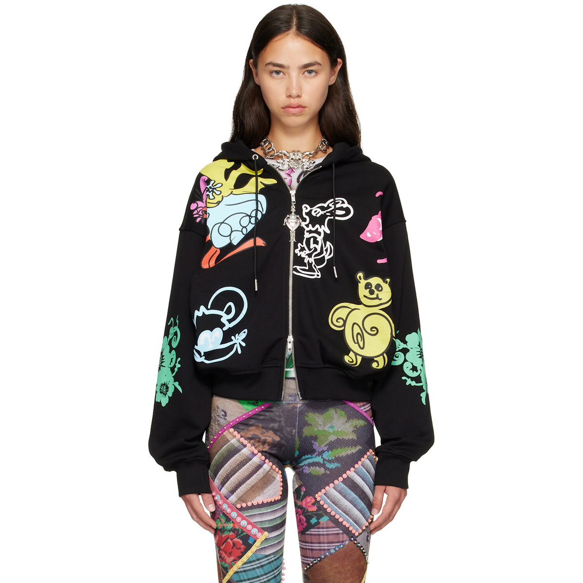Chopova Lowena Black 'Friends of CL' Zip Hoodie