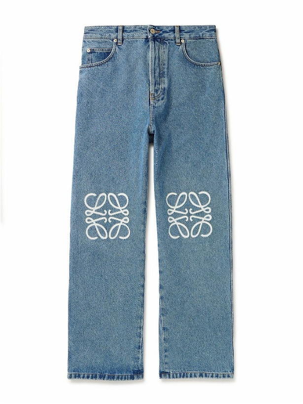 Photo: Loewe - Wide-Leg Logo-Embroidered Jeans - Blue