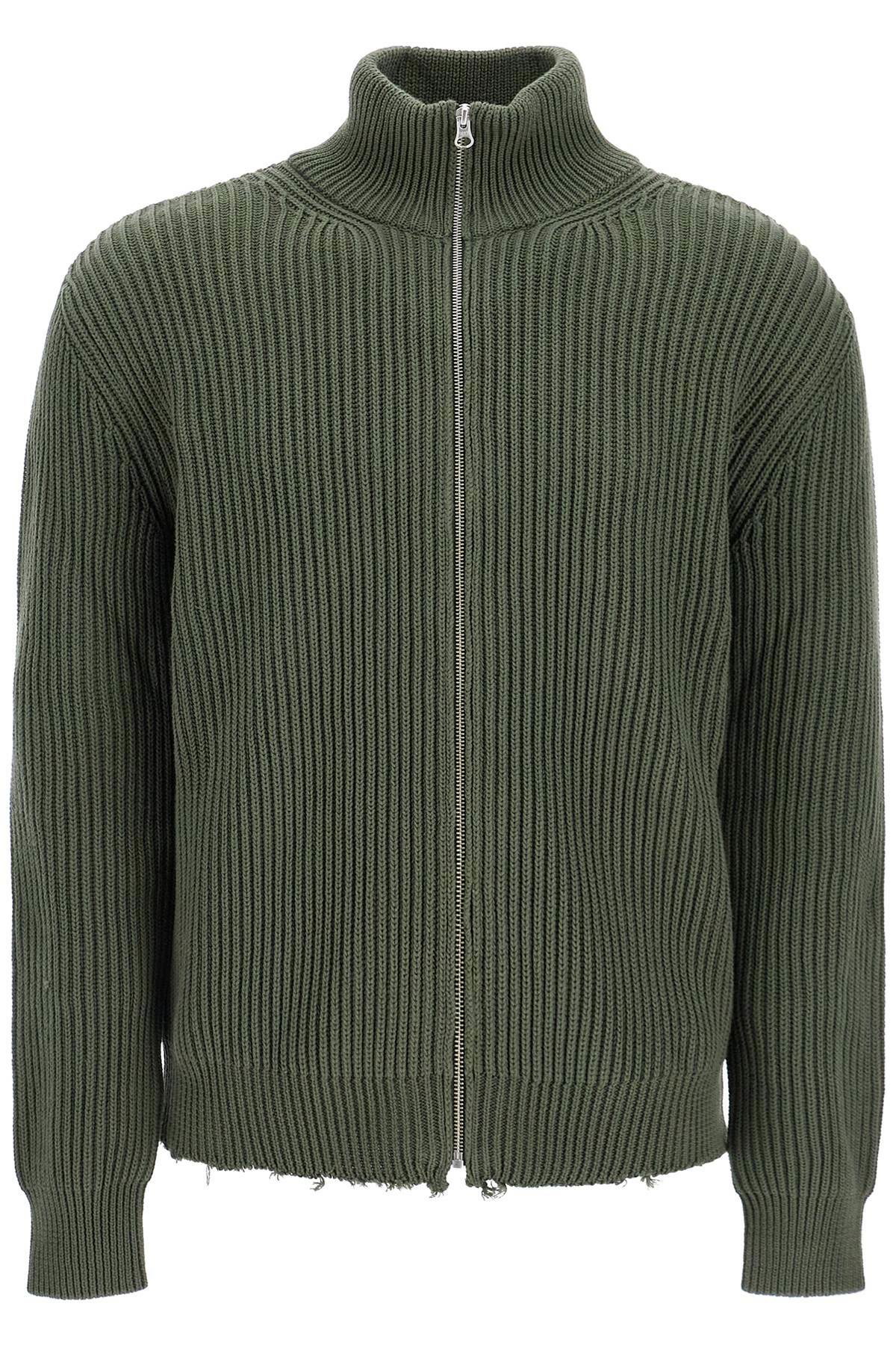 MM6 MAISON MARGIELA cotton cardigan with zipper Khaki MM6 Maison