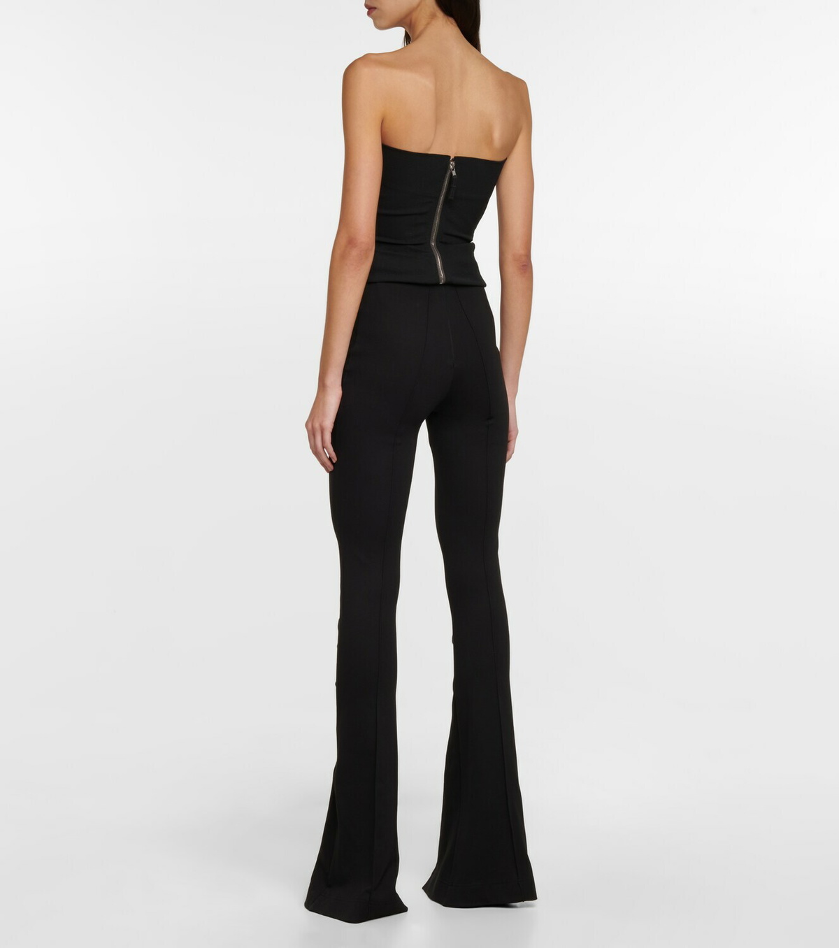 David Koma Lace-up cotton jersey flared pants