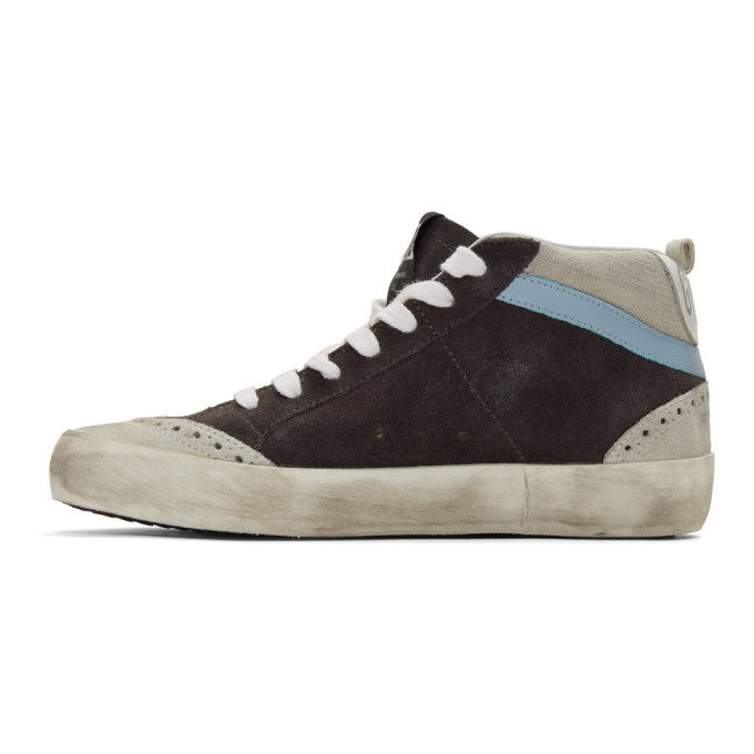 Golden Goose SSENSE Exclusive Grey Suede Glitter Mid Star Sneakers
