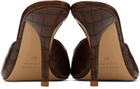 GIABORGHINI Brown Perni 04 Croc Heeled Sandals