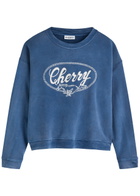 Cherry Los Angeles Logo-embroidered Cotton Sweatshirt Navy