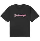 Balenciaga - Logo-Print Cotton-Jersey T-Shirt - Black