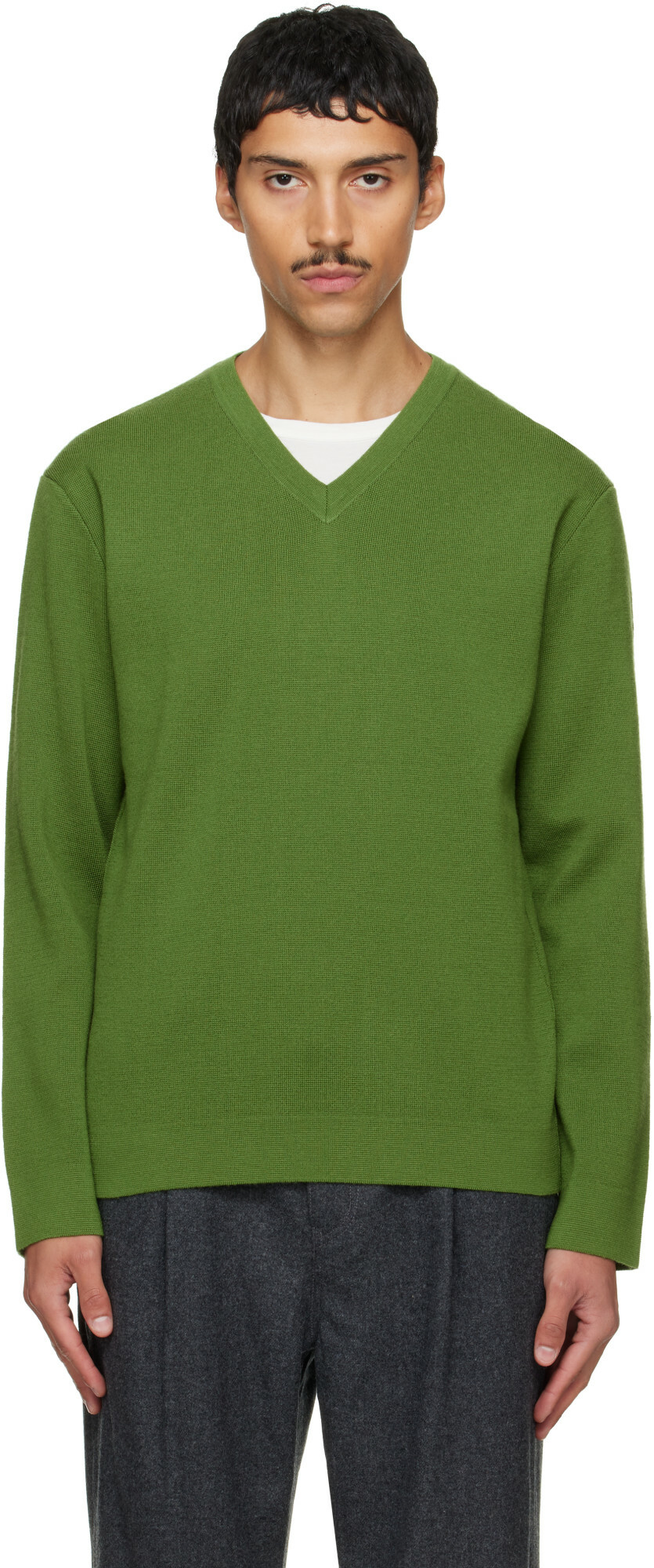 Solid Homme Green Wool Sweater