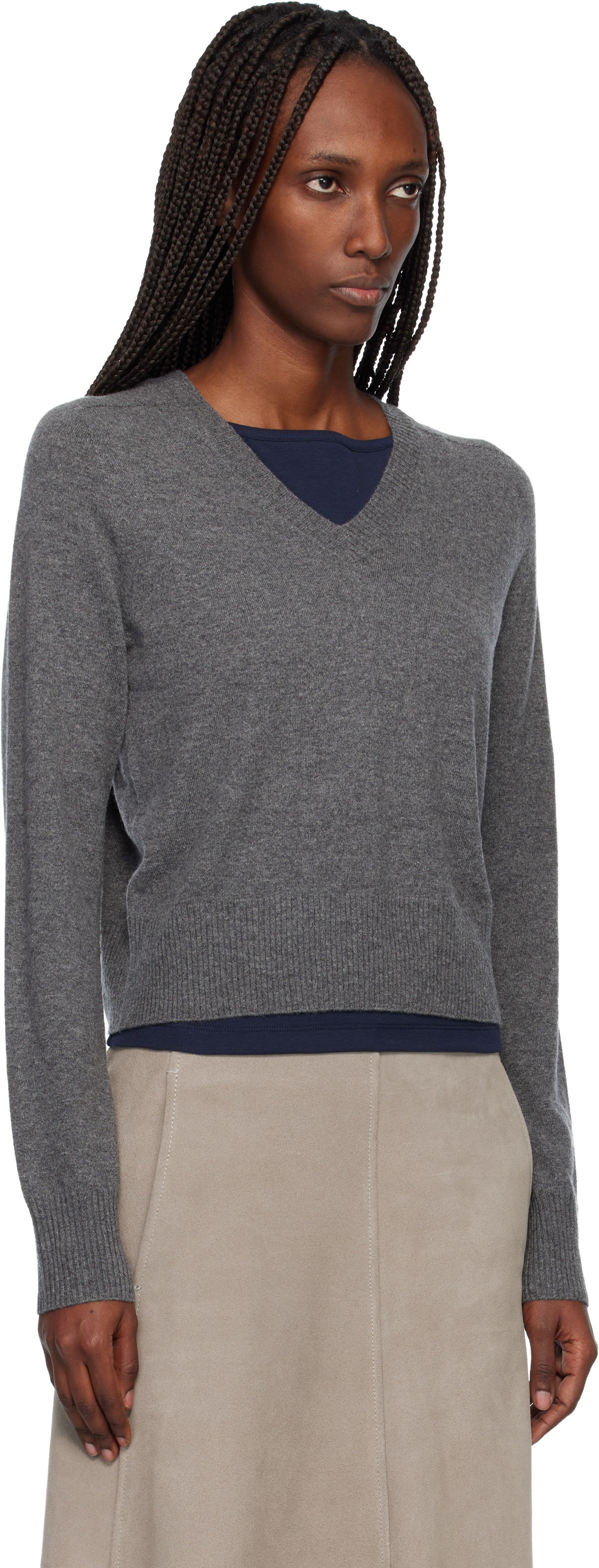 arch4 Gray Boston V-Neck Sweater