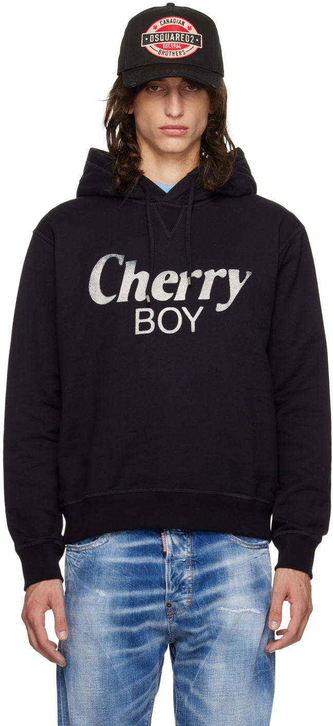 Dsquared2 Black 'Cherry Boy' Cool Fit Hoodie Dsquared2