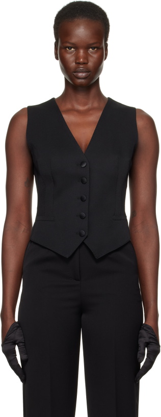 Photo: Dolce&Gabbana Black Gabardine Wool Vest