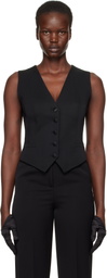 Dolce&Gabbana Black Gabardine Wool Vest