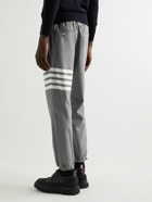 Thom Browne - Tapered Striped Wool Trousers - Gray