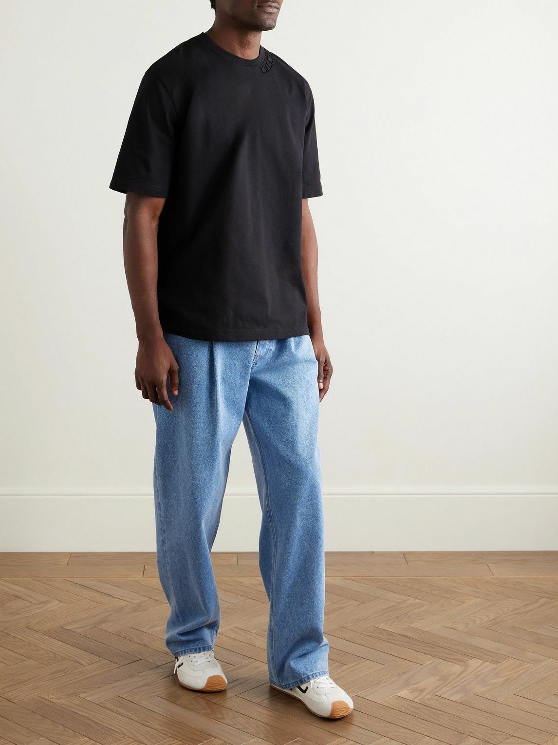 Marni - Wide-Leg Pleated Jeans - Blue