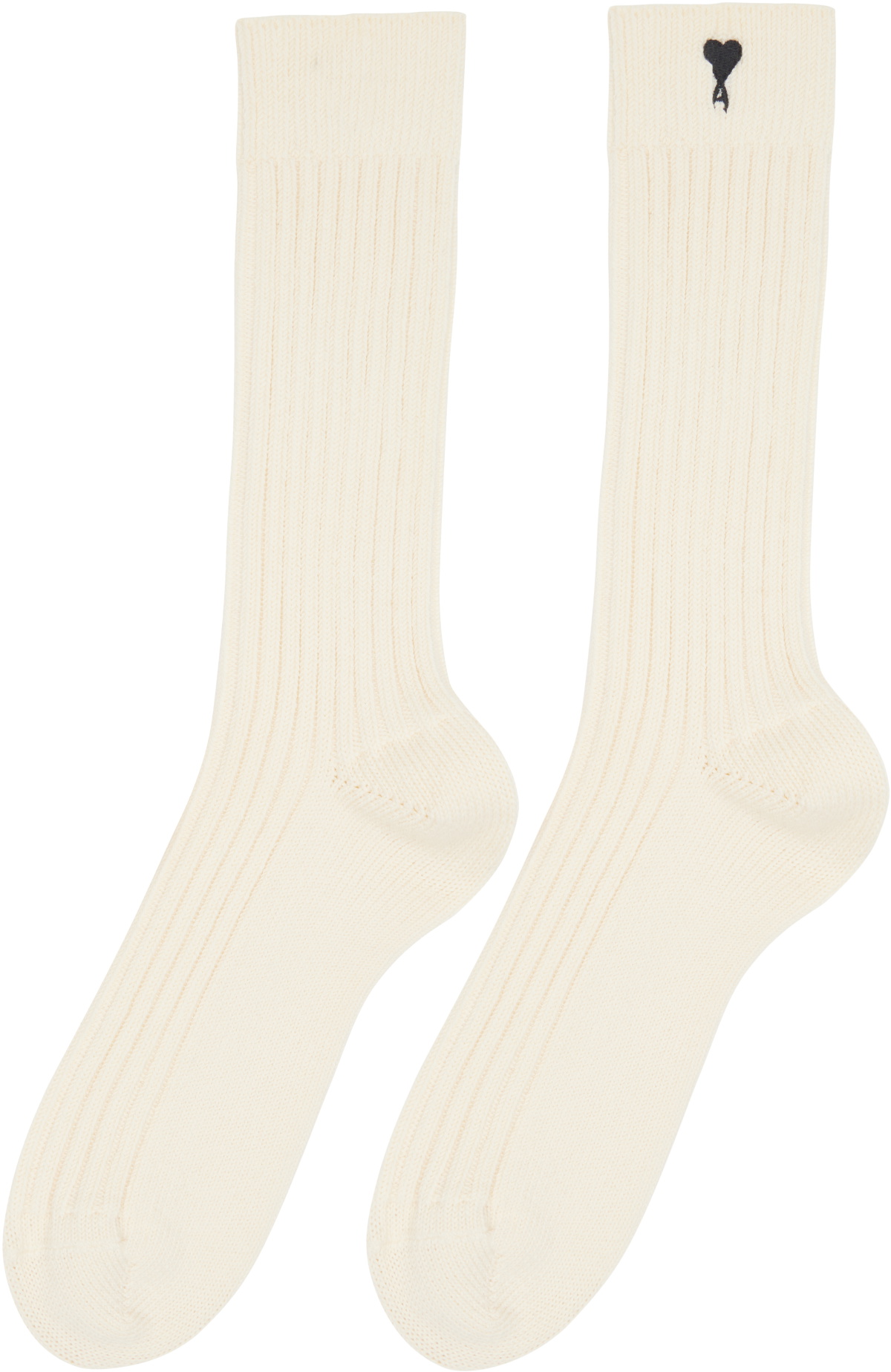 AMI Paris Three-Pack Off-White Ami De Coeur Socks