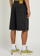 Casablanca Laser Monogram Denim Shorts Black