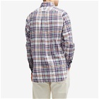 Drake's Men's Madras Button Down Shirt in Navy/Yellow