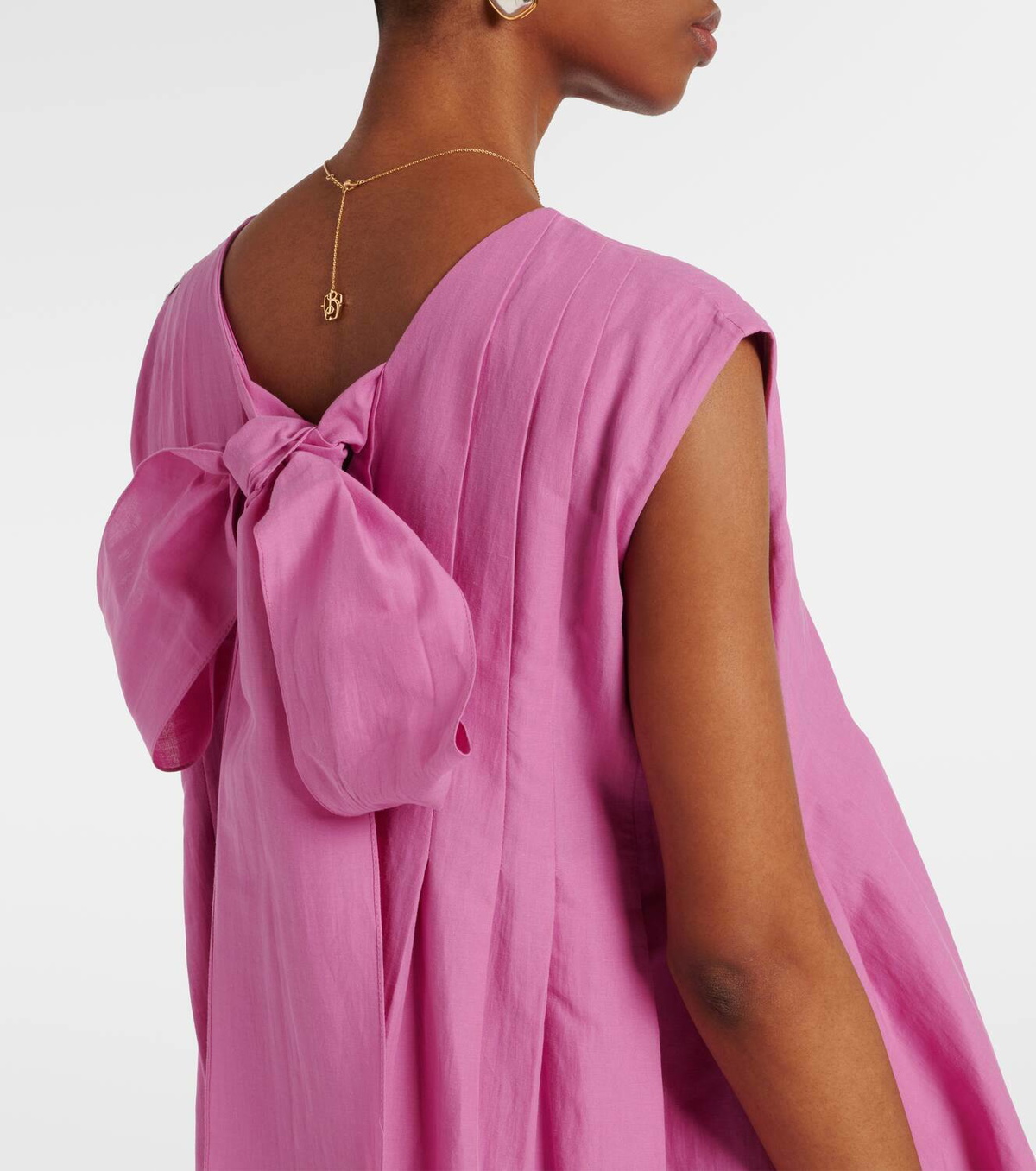 'S Max Mara Piega ramie and cotton pleated maxi dress
