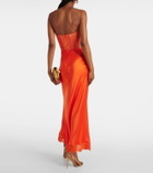 Rebecca Vallance Adira lace-trimmed silk satin corset dress