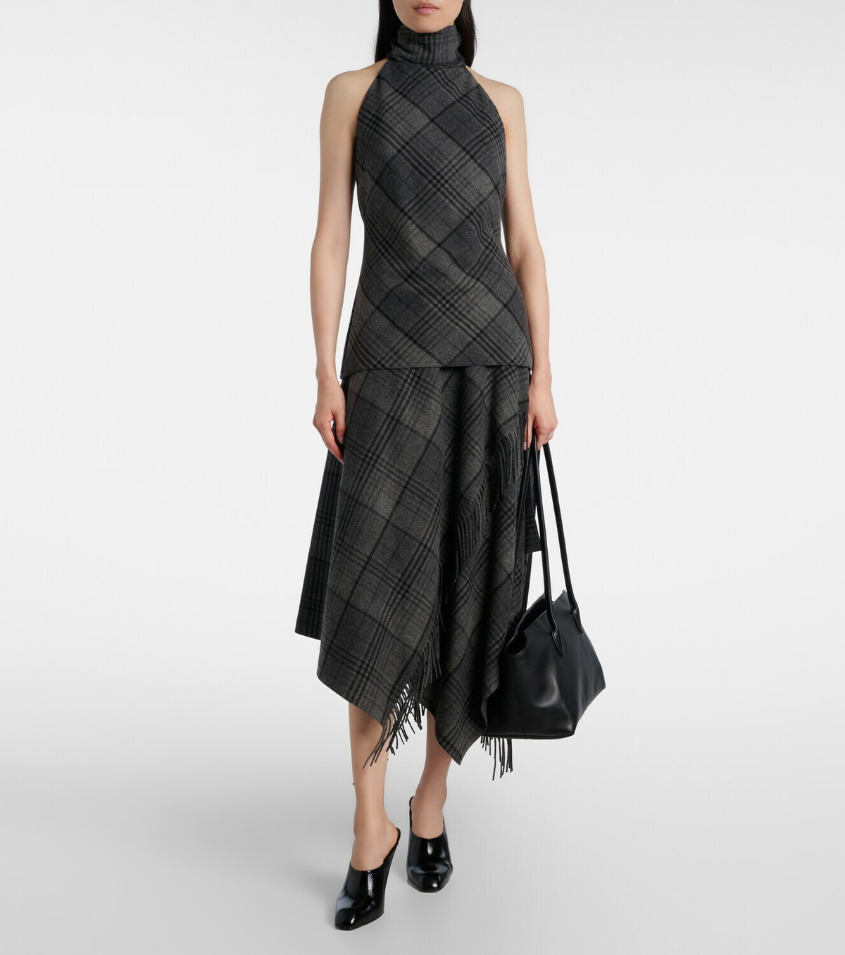 Ralph Lauren Collection Hadia fringed wool midi skirt