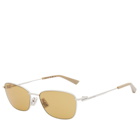 Bottega Veneta Eyewear Bottega Veneta BV1300S Sunglasses in Silver/Brown 