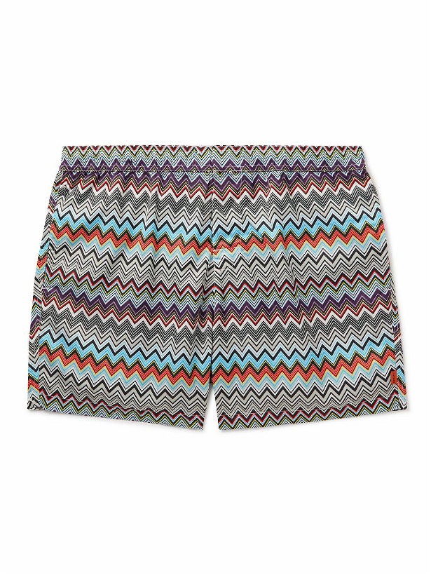 Photo: Missoni - Slim-Fit Mid-Length Printed Shell Swim Shorts - Blue