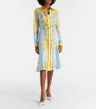 Versace Barocco silk twill midi dress