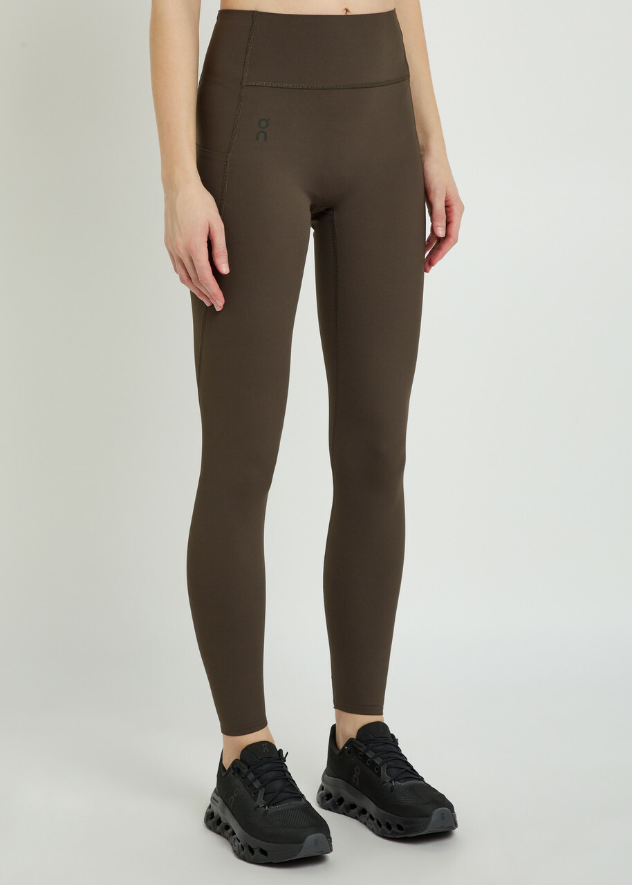 ON Studio Stretch-jersey Cropped Leggings Brown