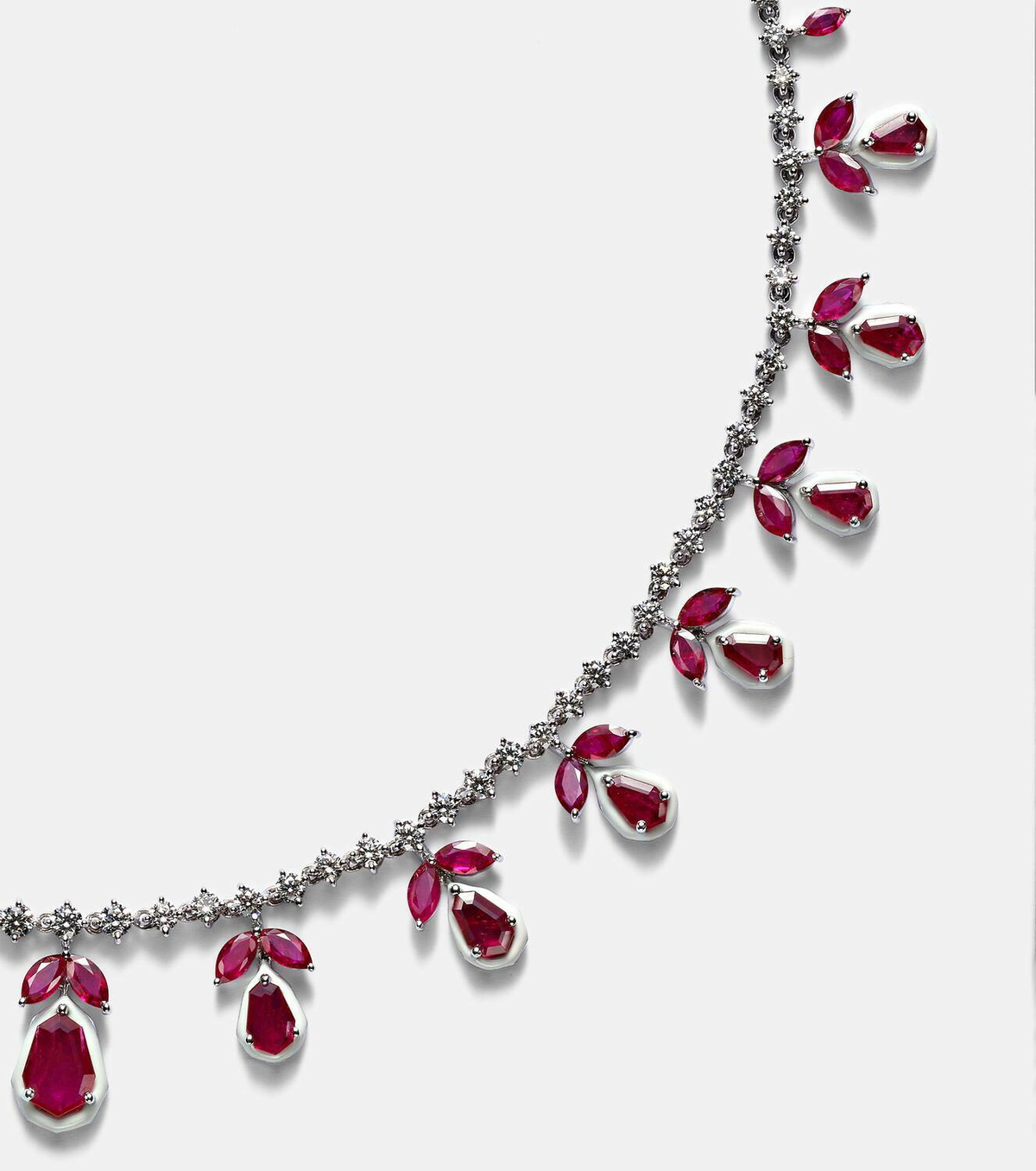 Kamyen 18kt rose gold choker with rubies and diamonds