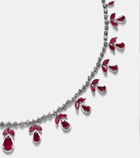 Kamyen 18kt rose gold choker with rubies and diamonds