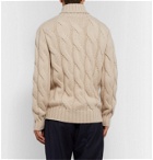 Brunello Cucinelli - Oversized Cable-Knit Cashmere Rollneck Sweater - Neutrals