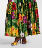Dolce&Gabbana Floral tiered cotton maxi skirt