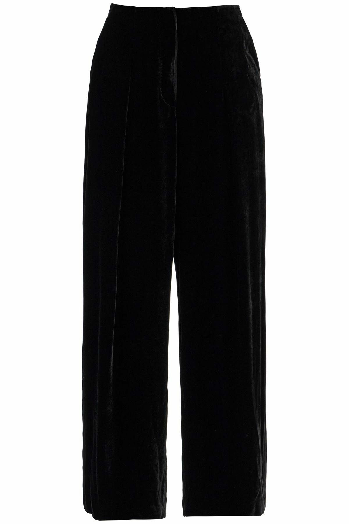 GOLDEN GOOSE women's high-waisted wide-leg black velvet pants Black ...