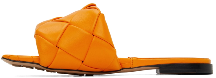 Bottega Veneta Orange Lido Sandals Bottega Veneta