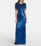 Jenny Packham Embellished fringed gown