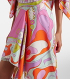 Pucci Orchidee silk twill midi skirt
