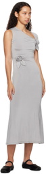 Sandy Liang Gray Fille Midi Dress