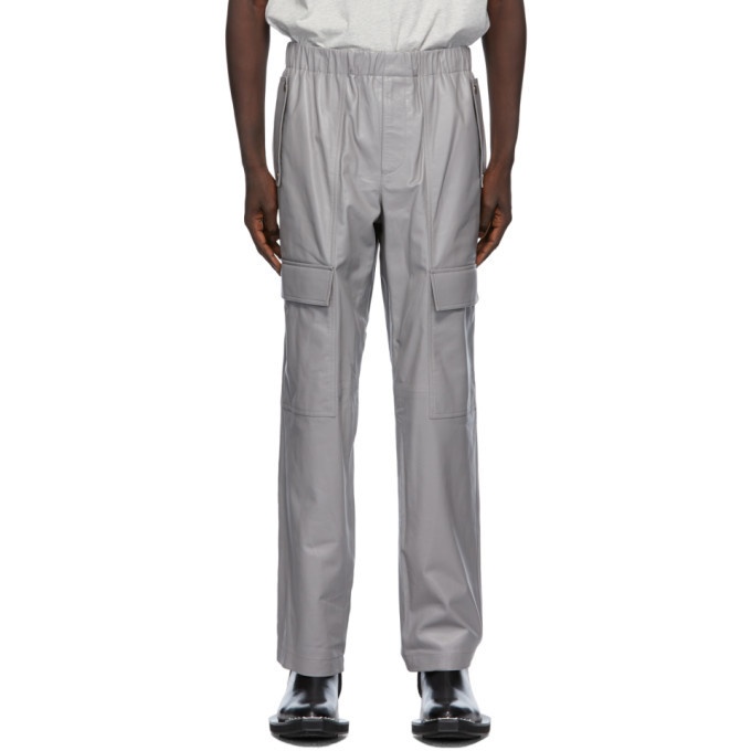 Photo: Helmut Lang Grey Leather Utility Trousers