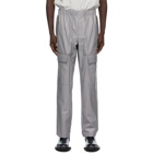 Helmut Lang Grey Leather Utility Trousers