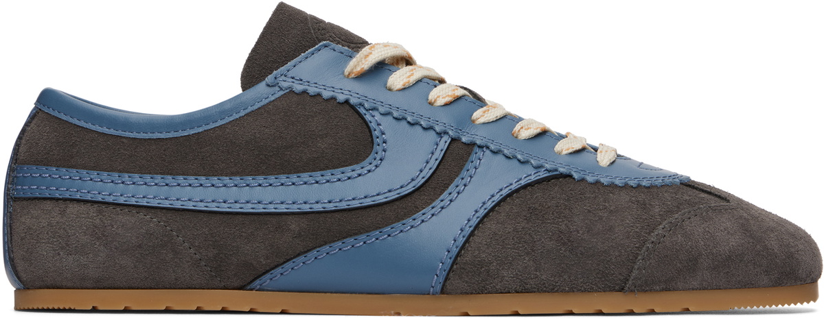 Dries Van Noten Blue & Gray Suede Sneakers