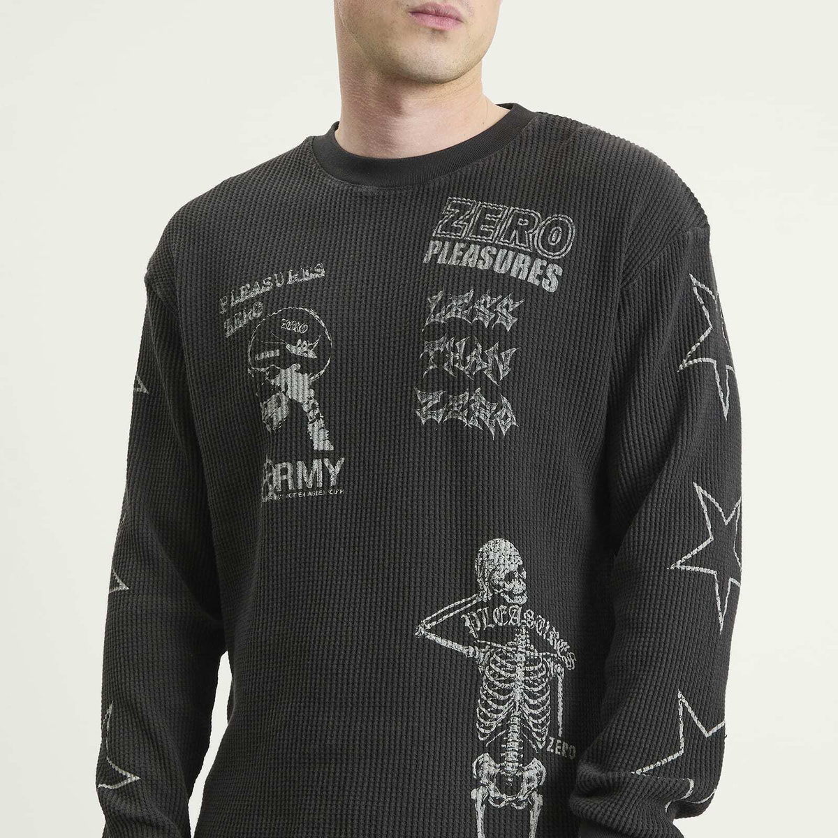 Pleasures Men's x Zero Misled Thermal Long Sleeve in Black