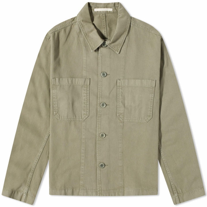 Photo: Norse Projects Men's Tyge Broken Twill Jacket in Dried Sage Green