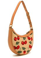 Valentino Garavani Hobo Mini Cherry-jacquard and Leather Shoulder bag - Natural - One Size
