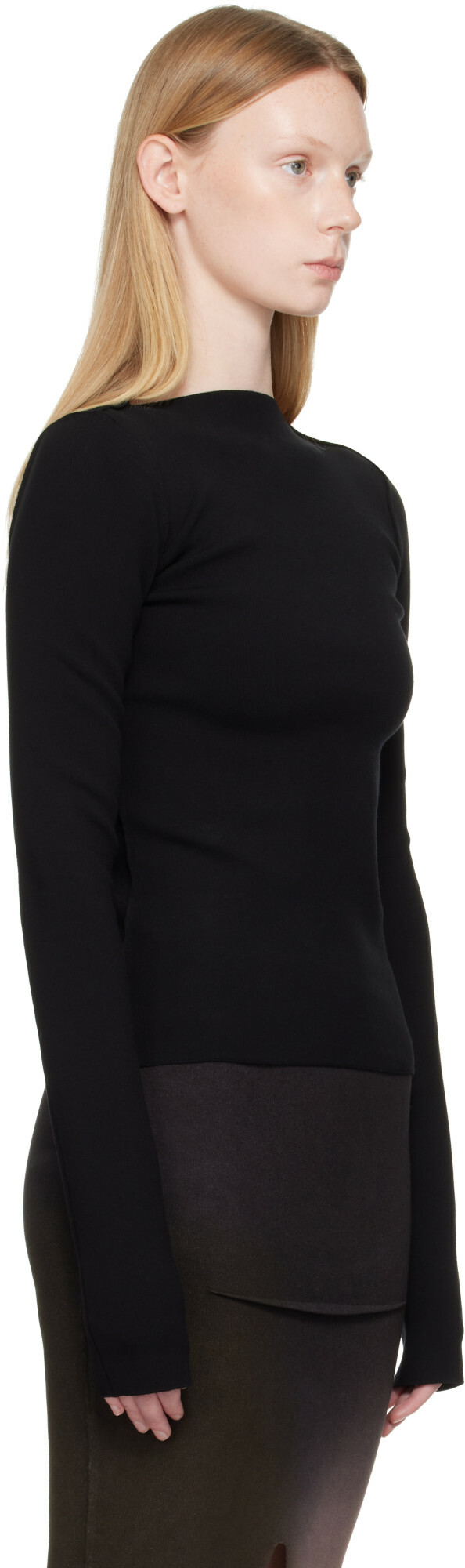 Rick Owens Black Tower Tight LS T-shirt