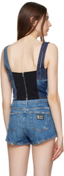 Dolce & Gabbana Blue Patchwork Corset
