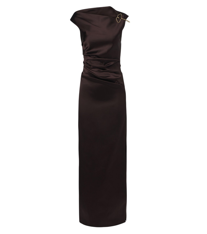 Photo: Max Mara Ruched embellished satin cocktail dress