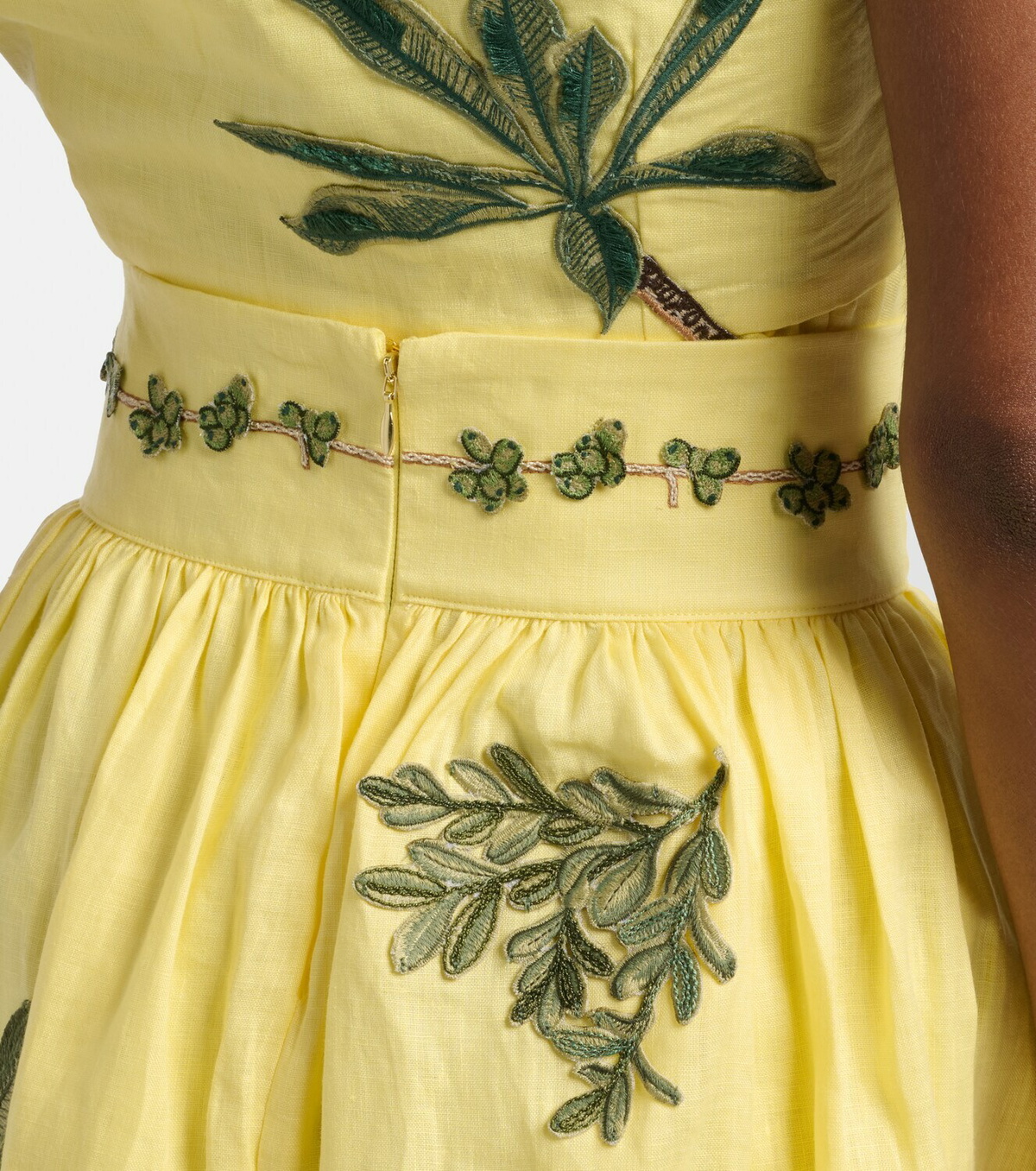 Agua by Agua Bendita Nori floral-appliqué linen miniskirt