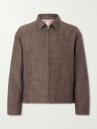 Visvim - Strato Leather-Trimmed Linen and Wool-Blend Twill Jacket - Brown