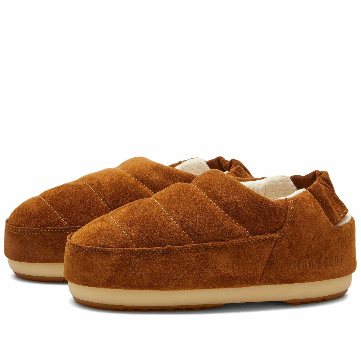 Moon Boot Women's Sandal Band Suede Shoes in Cognac