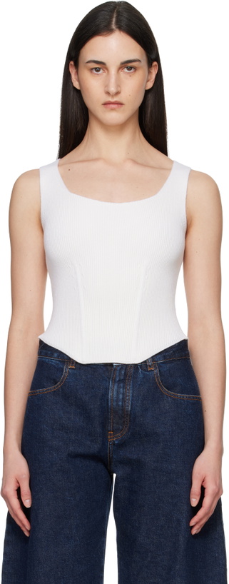 Photo: ALAÏA White Corset Wool Tank Top