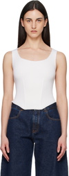 ALAÏA White Corset Wool Tank Top